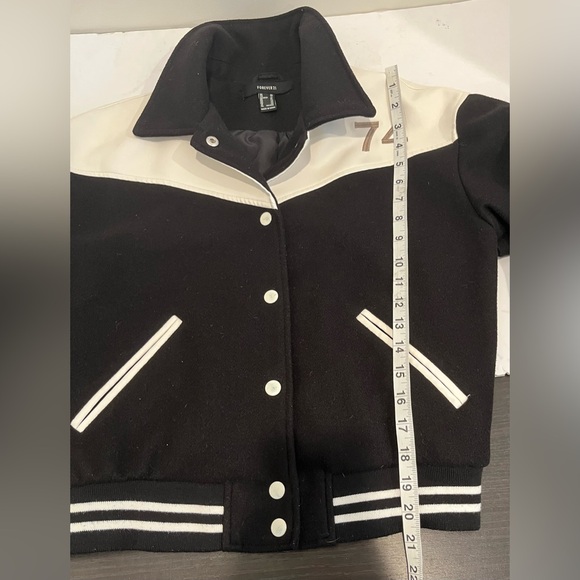 Nashville Tennessse Varsity Jacket No 74 Black White Forever 21 Horse Size XS - Picture 8 of 10